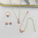 Simple cat claw heart shaped pet footprint necklace earrings bracelet ring set female jewelry gift_ipsvogv.com