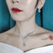 Bridal Wedding Jewelry Three Piece Set, Radiant Water Diamond Zircon Angel Tear Drop Necklace, Earrings, Bracelets_ipsvogv.com