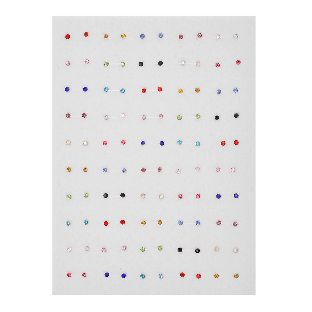 50 Pairs Of Mixed Colors And Sizes Of Rhinestone Boxed Earrings Stall Supply Plastic Needle Earrings Combination Set_ipsvogv.com