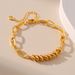 Color preserving Metal Abacus Bead Bracelet Handmade K Gold Plated O shaped Chain Light Luxury Style Bracelet_ipsvogv.com