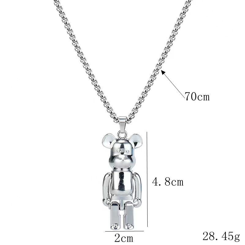 the Same Type Of Four Limbs Movable Violent Bear Men's Necklace Lovers Hip Hop Personality Long Sweater Chain_ipsvogv.com