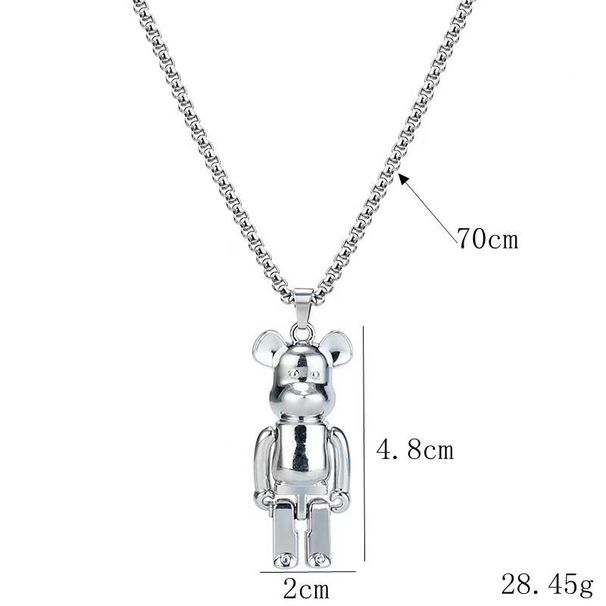 the Same Type Of Four Limbs Movable Violent Bear Men's Necklace Lovers Hip Hop Personality Long Sweater Chain_ipsvogv.com