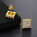 Unisex popular square full diamond thread earrings trendy men's personality all match earrings hip hop earrings hot sale_ipsvogv.com