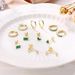 Women’s Jewelry Set Fashion Hot Sale Real Gold Brass Electroplating Fashion Inlaid Green Zircon Earrings Set_ipsvogv.com