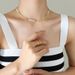 Minimalist Freshwater Pearls Combines Brass Lentil Beads For Women, Dainty Layering Jewelry,Adjustable Clavicle Necklace_ipsvogv.com