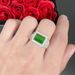 Minimalist Extraordinary Dominant Chalcedony Noble Elegant Inlaid Agate Green Jade Jadeite Men's Ring_ipsvogv.com