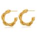 Color preserving retro earrings, geometric lines wrapped design, twisted personality earrings for women, copper plated with K real gold_ipsvogv.com
