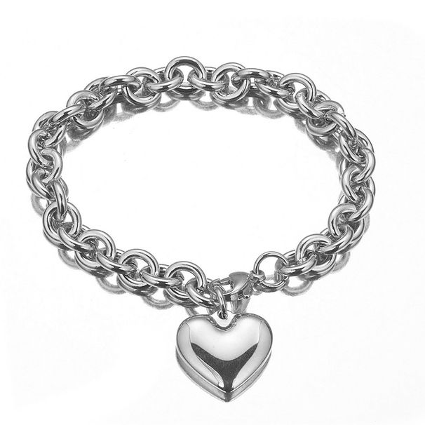 Titanium Non-Fading OT Buckle Heart Couple Jewelry For Women And Men Trendy Cool Hip-Hop High-End Stainless Steel_ipsvogv.com