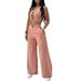 Women's clothing solid color short vest vest drape high waist wide leg pants suit_ipsvogv.com