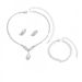 Women’s Jewelry Set Fashion Simple And Versatile Exquisite Claw Set Zircon Necklace Earrings Bracelet Set Bridal Wedding Dress Accessories_ipsvogv.com