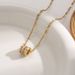 Korean version of golden luxury diamond inlaid titanium steel necklace for women's fashionable large waist H pendant_ipsvogv.com
