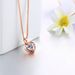 Women’s Jewelry Set Fashion simple heart shaped zircon pendant necklace earrings for women Gold plated love engagement jewelry set_ipsvogv.com