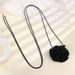 New Elegant With Fashionable And Personalized Black Flower Leather Rope Tie Necklace_ipsvogv.com