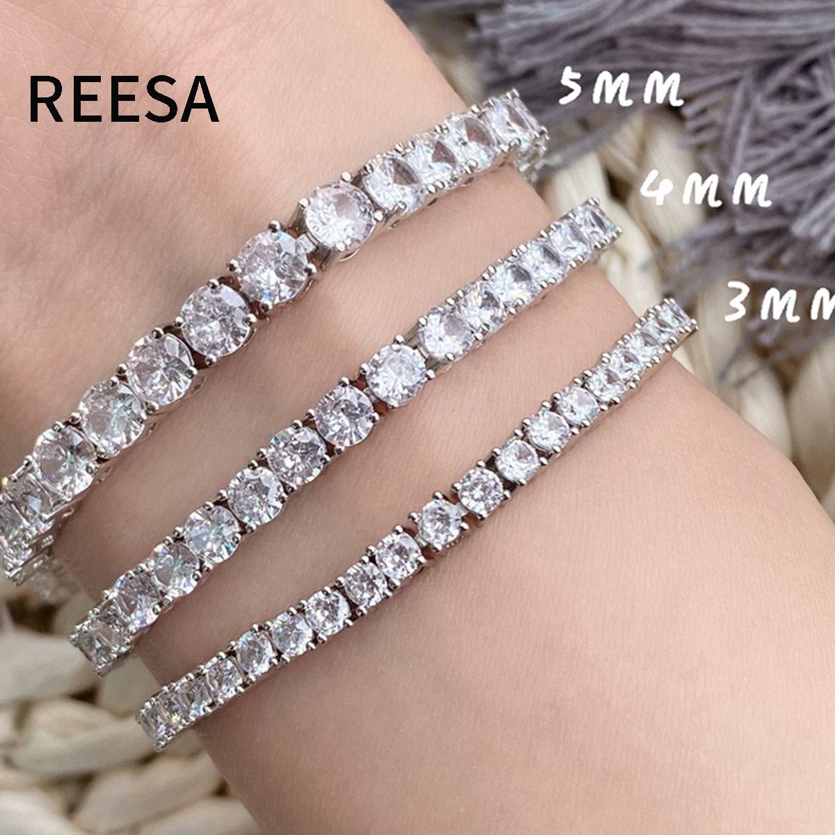 Hip-Hop Fashion Single Row Tennis Chain Bracelet Trendy Brand Men's Copper Inlaid Zircon_ipsvogv.com