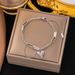 Tassel Instagram Style Connection Jewelry Titanium Steel Gold Love Bracelet Necklace Set_ipsvogv.com