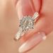 Pure Silver Female Star Weaving Mosonite Diamond Ring, One Carat Active Twisted Arm Women's Ring_ipsvogv.com