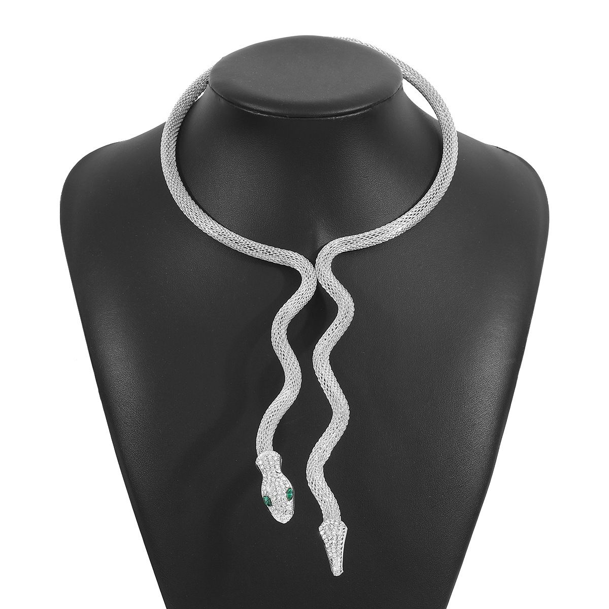 12049 winding snake shaped personality dark open casual shape necklace exaggerated design sense metal collar_ipsvogv.com