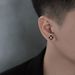 Needle Cross, Zircon Earrings, Male Ins, Ruffian, Handsome Earrings, Male Cold and Elegant Style, High Grade, Super Flash, Explosive Flash_ipsvogv.com