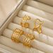 Women’s Jewelry Set Fashion Niche Design Cold Style Gold Retro Titanium Steel Hollow Single Row Multi Shape Open Adjustable Ring_ipsvogv.com