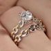 Super New Diamond Studded Chain Ring With Separation For Two Women's Yellow, Silver, And Gold Dual Color Wedding_ipsvogv.com
