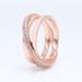 Rose Gold Pavé Pave Staggered Three Ring Wrap Ring Women Hot Hollow Wrap White Copper Ring Women_ipsvogv.com