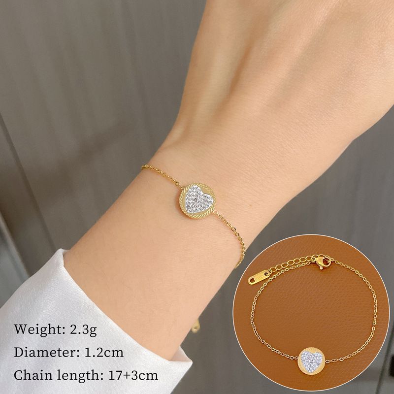 【 Full Body Titanium Steel 】 Love Full Diamond Set With Unique And Simple Personality, Real Gold Necklace In The Wind_ipsvogv.com