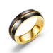 Fashionable New Titanium Steel For Men Women, Black And Gold Dual Color Matching Ring, Korean Version Couple Ring_ipsvogv.com