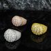 Men’s Jewelry Set Fashionb Hip Hop Ring Trend Gold Copper Material Real Gold Electroplated Flower Diamond Men's Ring Personality Jewelry_ipsvogv.com