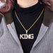 Alloy Hip Hop Small Full Diamond King Pendant Fashion Trendy Men's KING Letter Necklace_ipsvogv.com
