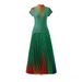 Women's Clothing rainbow print short sleeved loose skirt women's two piece suit_ipsvogv.com