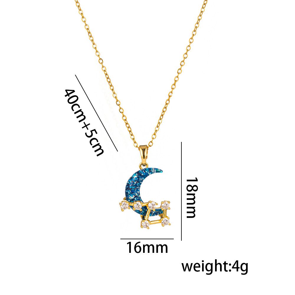 Titanium Steel Planet Starry Sky Colorless Necklace For Women's Fashion, Personalized, Versatile, And High End Collar_ipsvogv.com