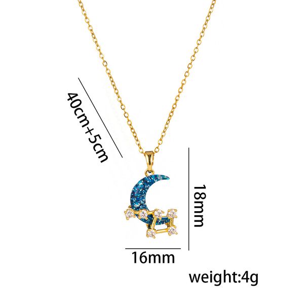 Titanium Steel Planet Starry Sky Colorless Necklace For Women's Fashion, Personalized, Versatile, And High End Collar_ipsvogv.com