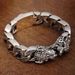 Thai Silver S Double Men's Personalized And Domineering Handwoven Leopard Old Hip Hop Trendy Bracelet_ipsvogv.com