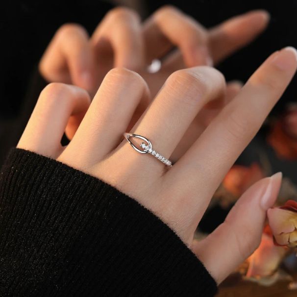 Silver Moissanite Ring Niche High End Design Finger Love Note Symbol Small Row Ring Female_ipsvogv.com