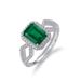 new Small Octagonal Cultivated Emerald Ring Female S925 Silver Full Inlaid Colored Gemstone Finger Ring Light Luxury Retro_ipsvogv.com