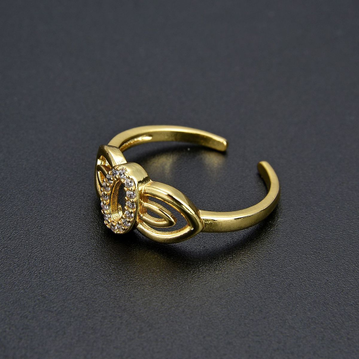 Women’s Jewelry Set Fashion New Jewelry Ring Fashionable And Versatile Zircon Micro Inlaid CZ Ring Simple Bow Open Ring_ipsvogv.com