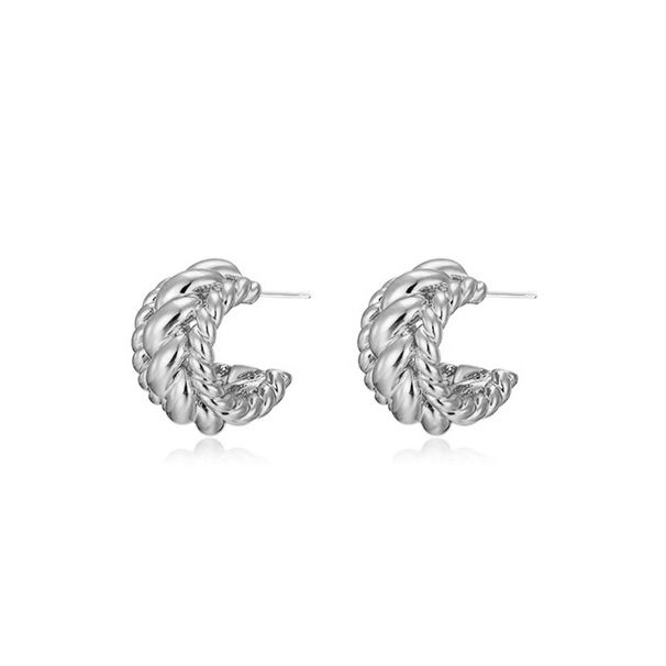 Women's Jewelry Retro Twisted Circle Earrings Light Luxury Niche Design High End Personality Metal Earrings Earrings_ipsvogv.com