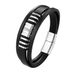 Fashion color gold woven leather titanium steel multi-layer men's bracelet jewelry_ipsvogv.com