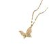 Full Diamond Butterfly Necklace for Women, Light Luxury and Small, Titanium Steel Lock Bone Chain for 2023 New Type Lock_ipsvogv.com