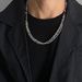 Version Of Ins Thick And Thin Titanium Steel Choker Necklace Men And Women Trendy Cross Hip Hop Simple Couple Double Layer Necklace_ipsvogv.com