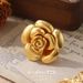 French High End Three Dimensional Rose Ring Necklace Earrings Brooch Vintage Gentle Temperament Suit_ipsvogv.com
