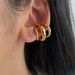 Women’s Jewelry Set Fashion Gold Simple C Shaped Ear Clip Without Ear Holes Ear Bone Clip Three Layer Earrings Fashionable Commuting Single Piece_ipsvogv.com