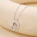 S925 sterling silver full zirconium double ring necklace female high end design Mobius ring clavicle chain light luxury simple_ipsvogv.com