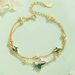 S925 Silver Ivy Leaf Inlaid Zircon Malachite Bracelet Double Layered Bracelets_ipsvogv.com