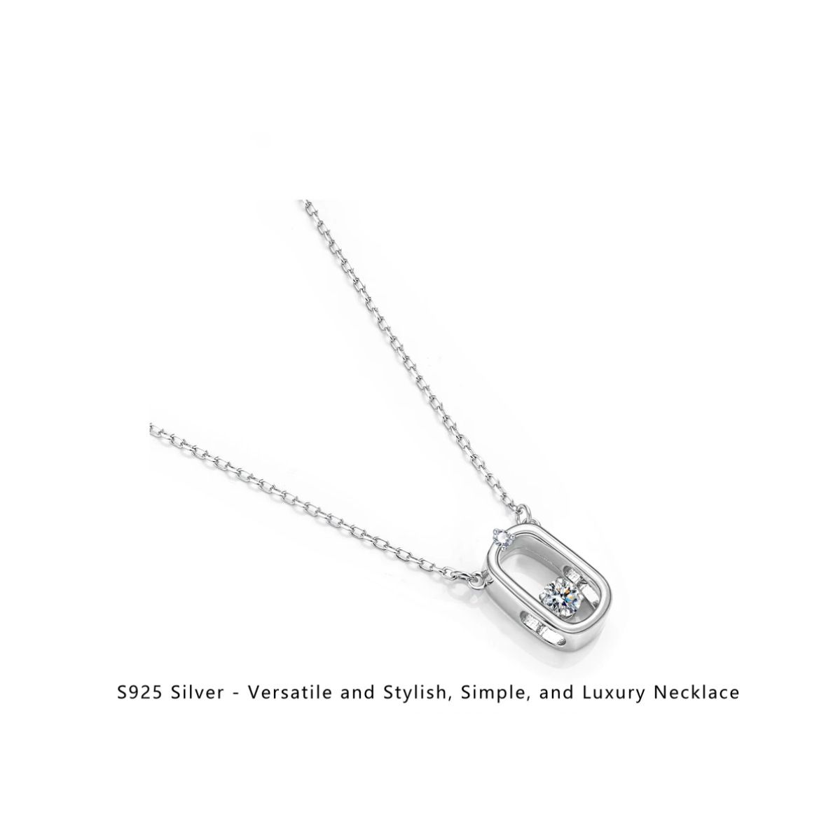 Women's Jewelry Pendant And Chain Are Silver Moissanite Smart Necklace With Diamond Pendant Temperament Versatile Exquisite Jewelry_ipsvogv.com