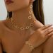 Niche Japanese and Korean women's bracelet jewelry set forest style plum blossom flower design, long necklace with_ipsvogv.com