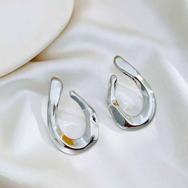 Exaggerated Twisted Geometric Copper Gold Plated Niche Design Sense High-end Minimalist Style Simple Earrings For Women_ipsvogv.com