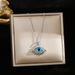 Colorfast Türkiye Blue Eyes Devil's Eye Pendant Titanium Steel Necklace Minority Collar Chain Copper Gold Plated_ipsvogv.com