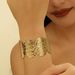 Gold Plated Hammered Texture Heavy Craft Non-Fading Simple Irregular C-Shaped Open Bracelet_ipsvogv.com