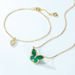 Green Malachite Necklace Forest Style S925 Sterling Silver Butterfly Necklace Bracelet Necklace Double Wear_ipsvogv.com